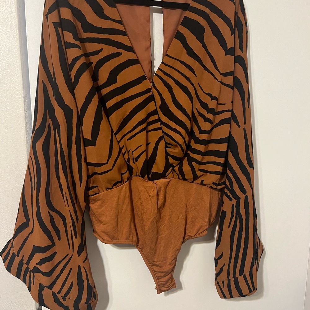Buddy Love Tan and Black Zebra Print Top